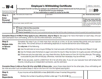 2020 W-4 Form